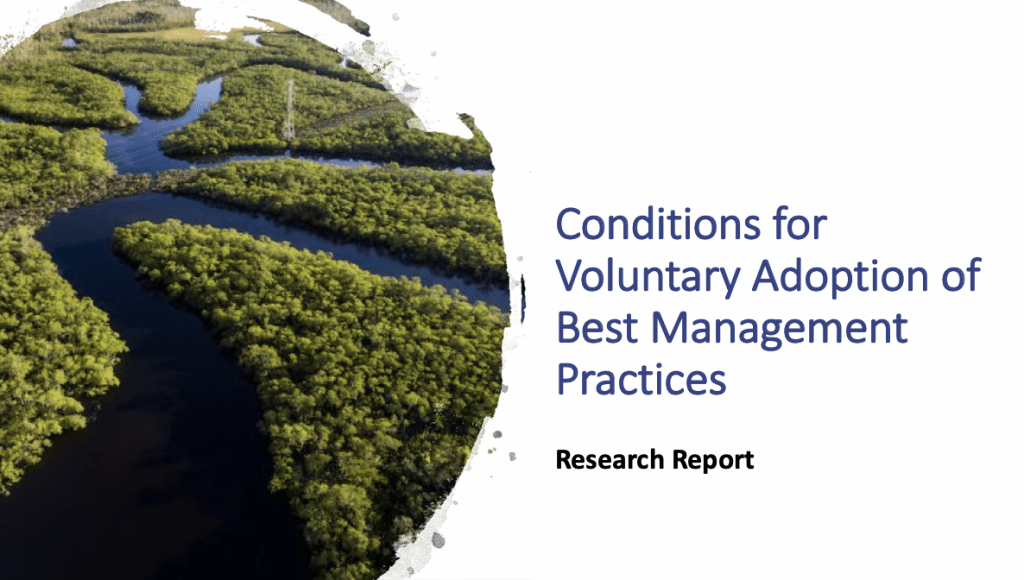 Conditions for Voluntary Adoption of Best Management Practices