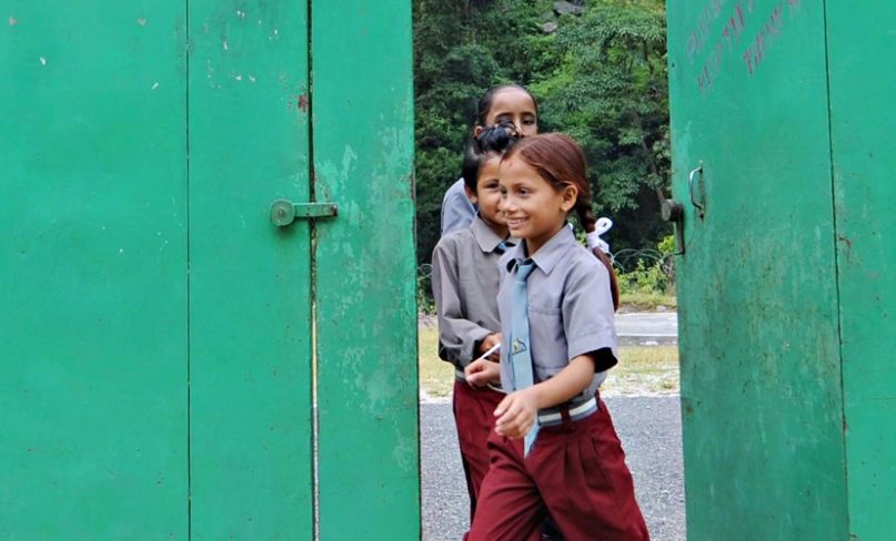 girls runnings out of school NORAD