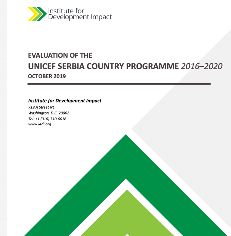 Evaluation of the UNICEF Country Program in Serbia