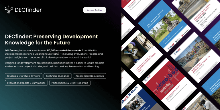 DECfinder - Global Development Archive