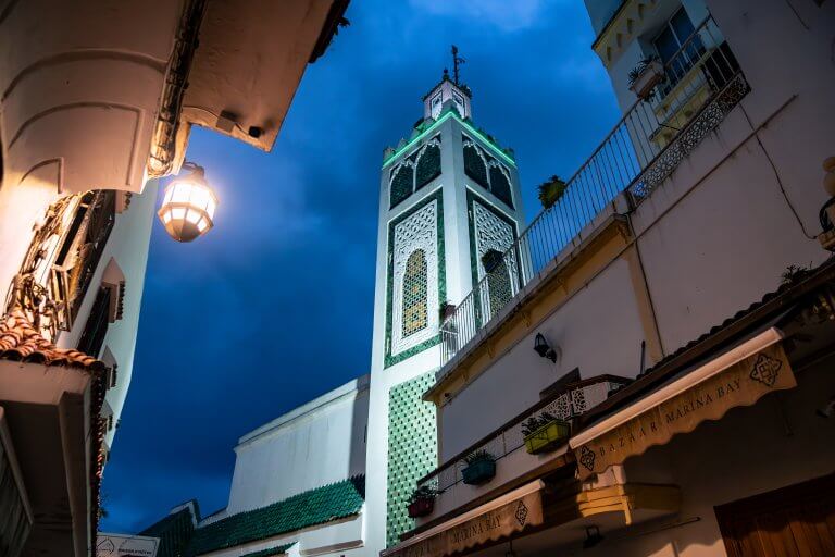 Tangier, Morocco - streets of Tangier in the evening